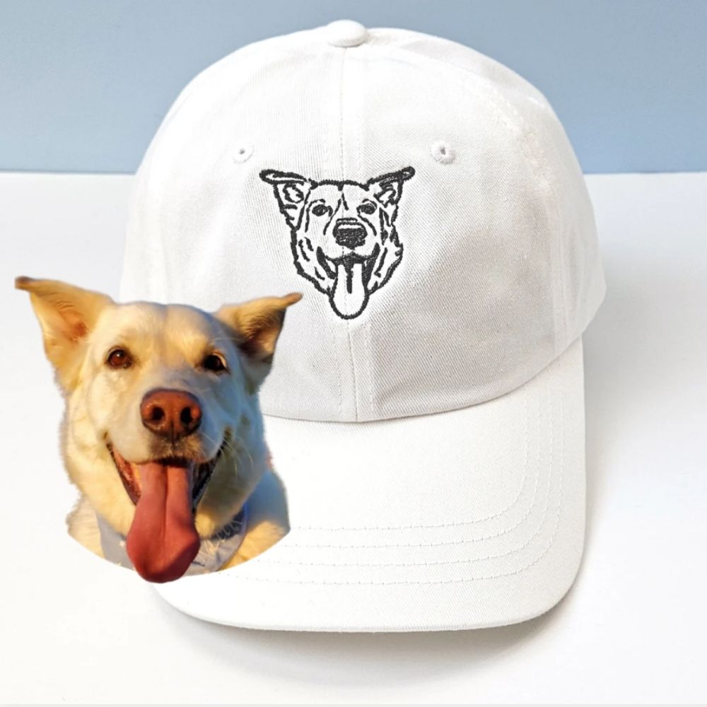 Personalized Baseball Cap with Custom Pet Outline Embroidery – Gift for Dog or Cat Lover, Husband or Wife Birthday