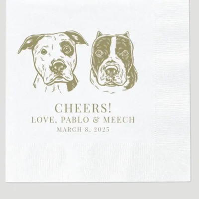 Custom Cocktail Napkins Personalized Name & Date For Weddings & Bridal Showers