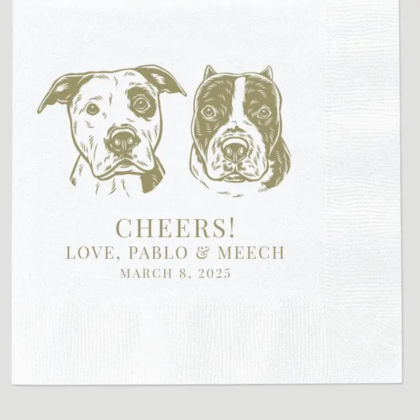 Custom Cocktail Napkins Personalized Name & Date For Weddings & Bridal Showers